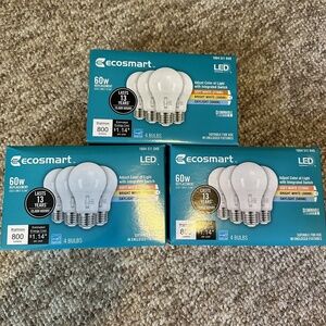EcoSmart 60-Watt Equivalent A19 Dimmable LED Light Bulb Selectable CCT (12-Pack)